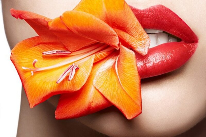 Woman with Orange Flower — Sensual