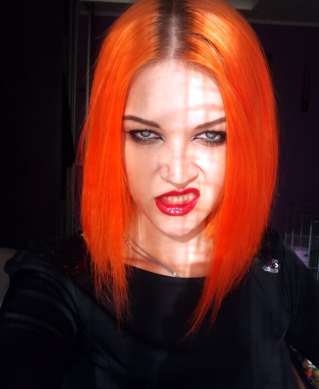 woman with orange hair