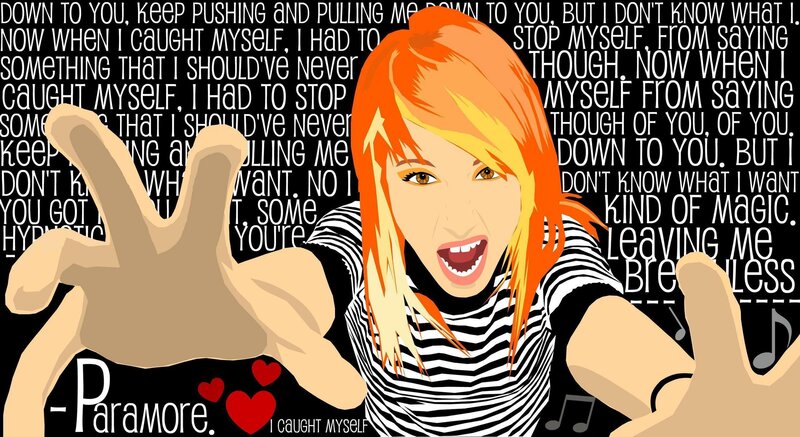 Woman with Orange Hair — Black, Energetic, Digital Art