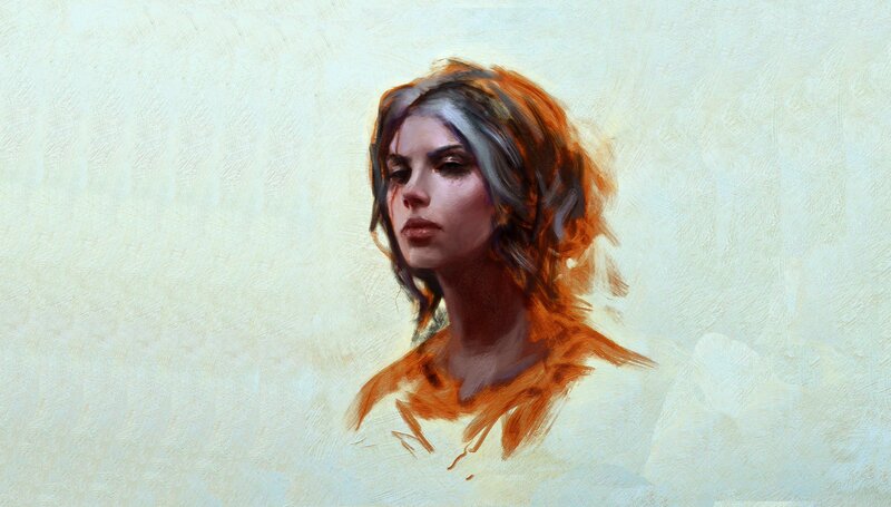 Woman with Orange Hair — Contemplative