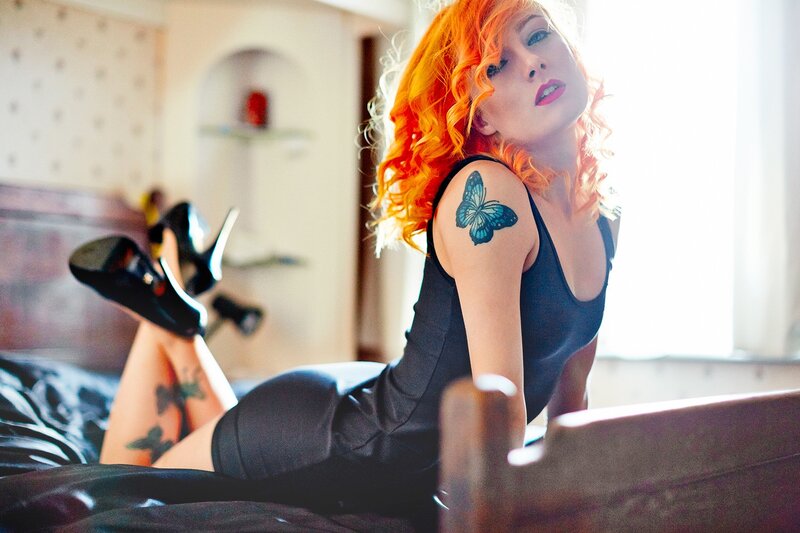 Woman with Orange Hair — Dramatic, Afternoon, Photograph