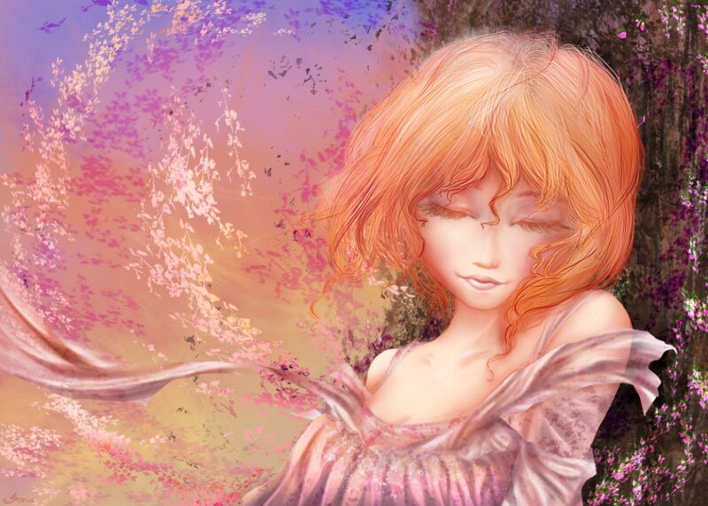Woman with Orange Hair — Pink