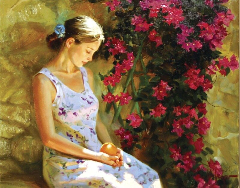 Woman with Orange — Pink