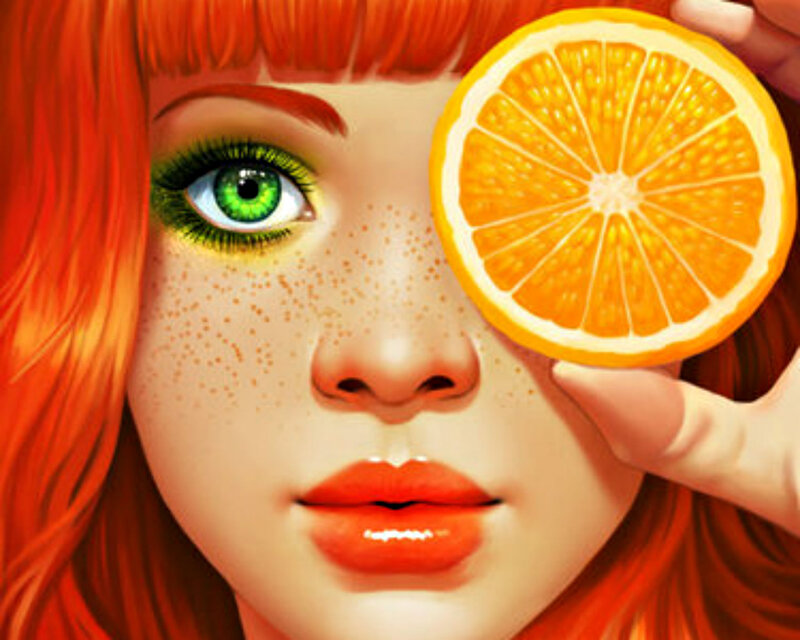 Woman with Orange Slice