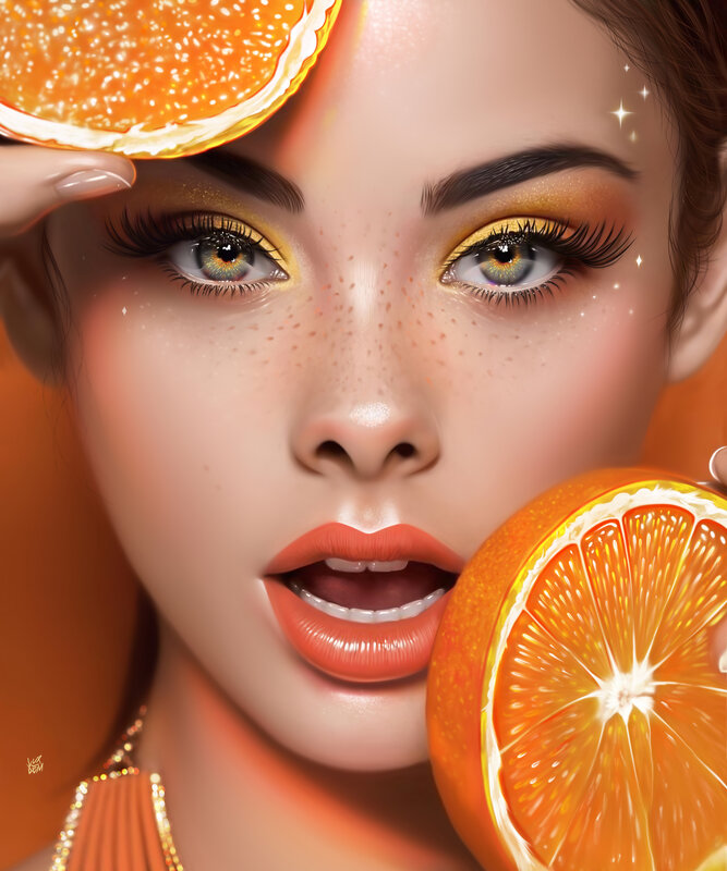 Woman with Oranges — Orange