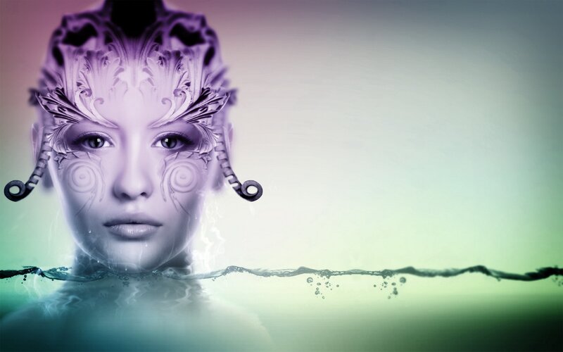woman with ornate face art