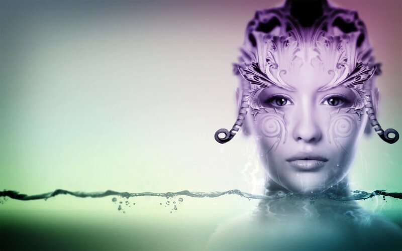 woman with ornate face art