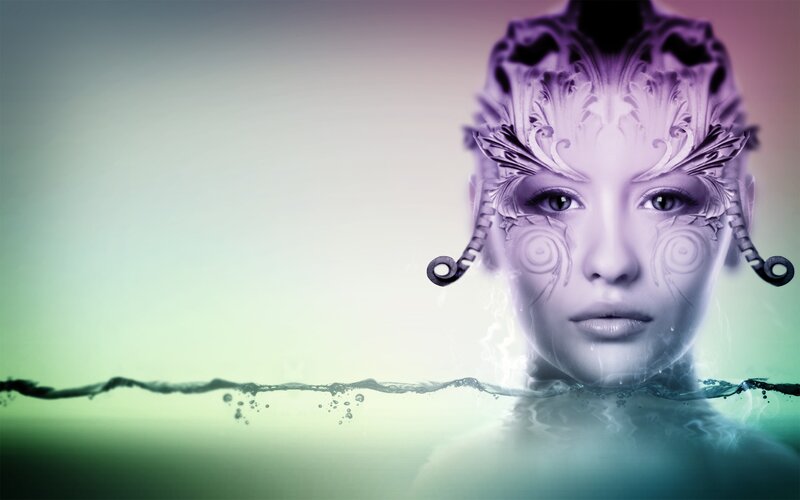 woman with ornate face art