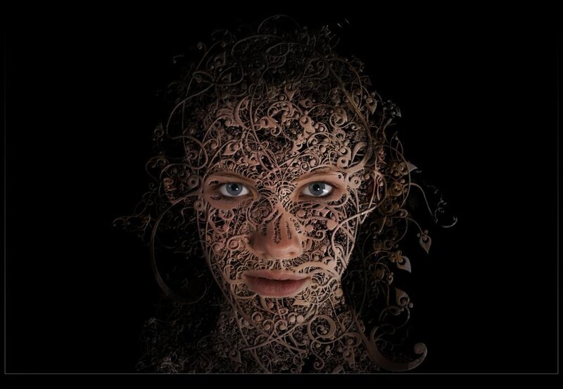 Woman with Ornate Face
