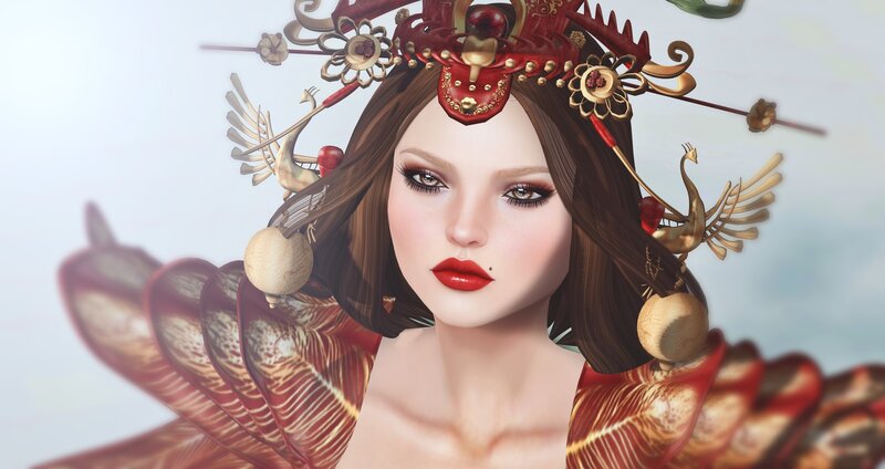 Woman with Ornate Headdress — Brown, Dramatic