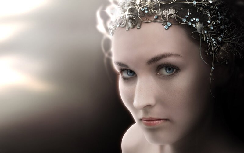 woman with ornate headpiece