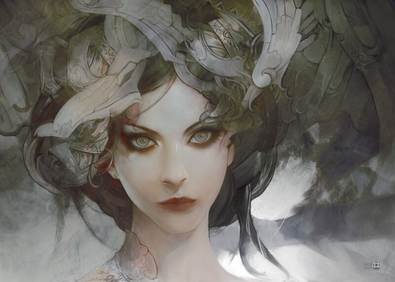 woman with ornate headpiece