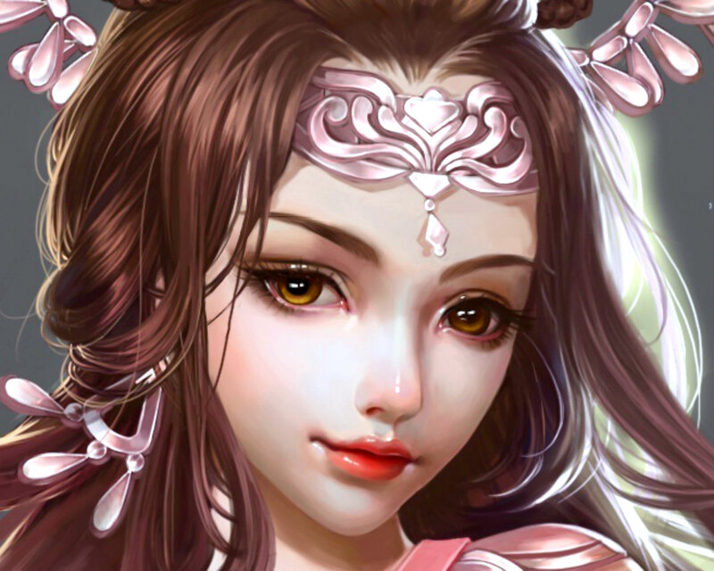 Woman with Ornate Headpiece — Pink