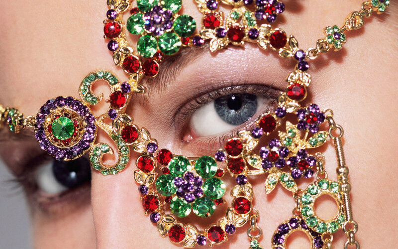 Woman with Ornate Jewelry — Gold