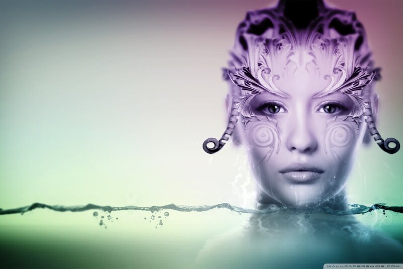 Woman with Ornate Mask — Purple