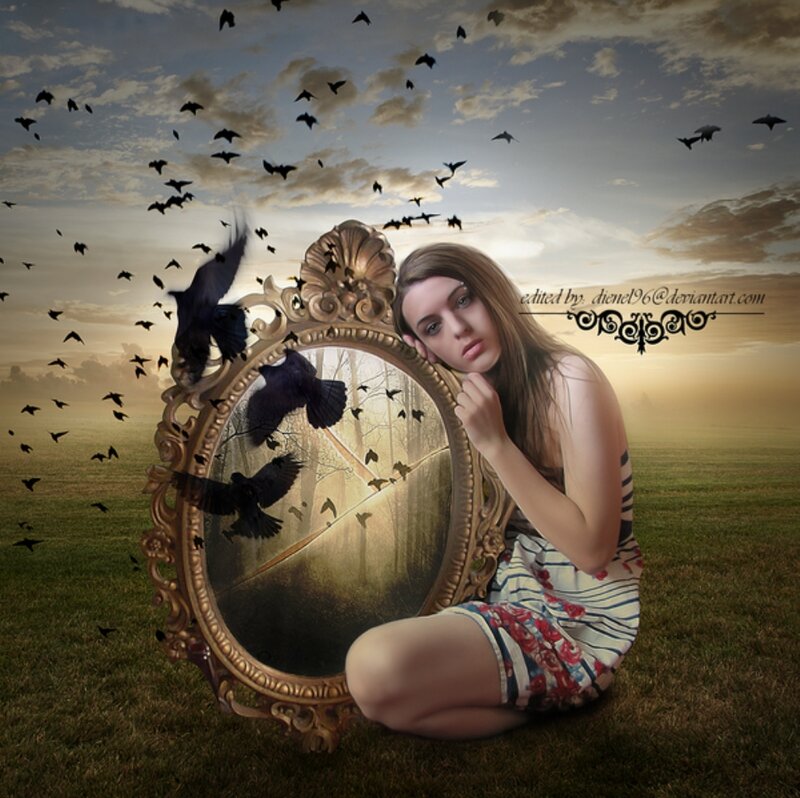 Woman with Ornate Mirror