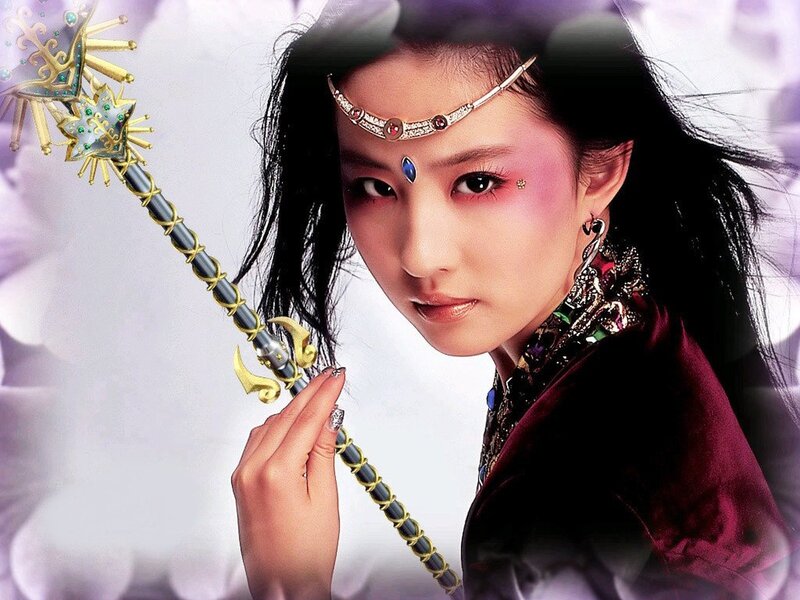 woman with ornate staff