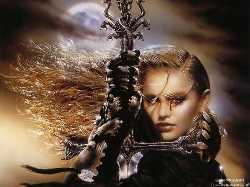 woman with ornate sword
