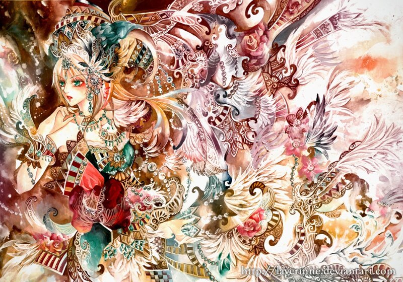 Woman with Ornate Wings