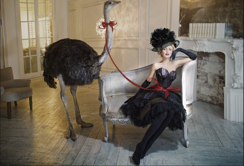 Woman with Ostrich