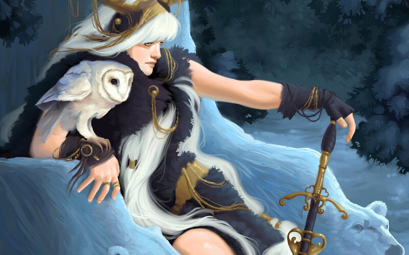 Woman with Owl and Sword