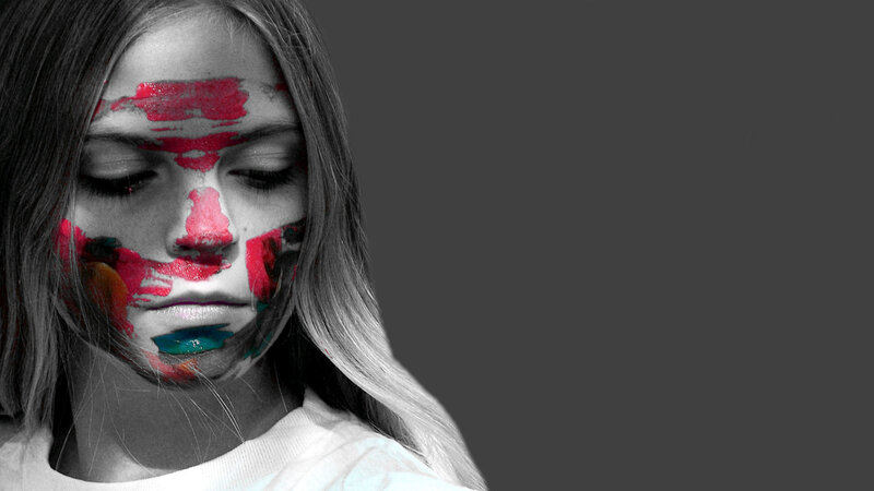 Woman with Paint on Face — Black