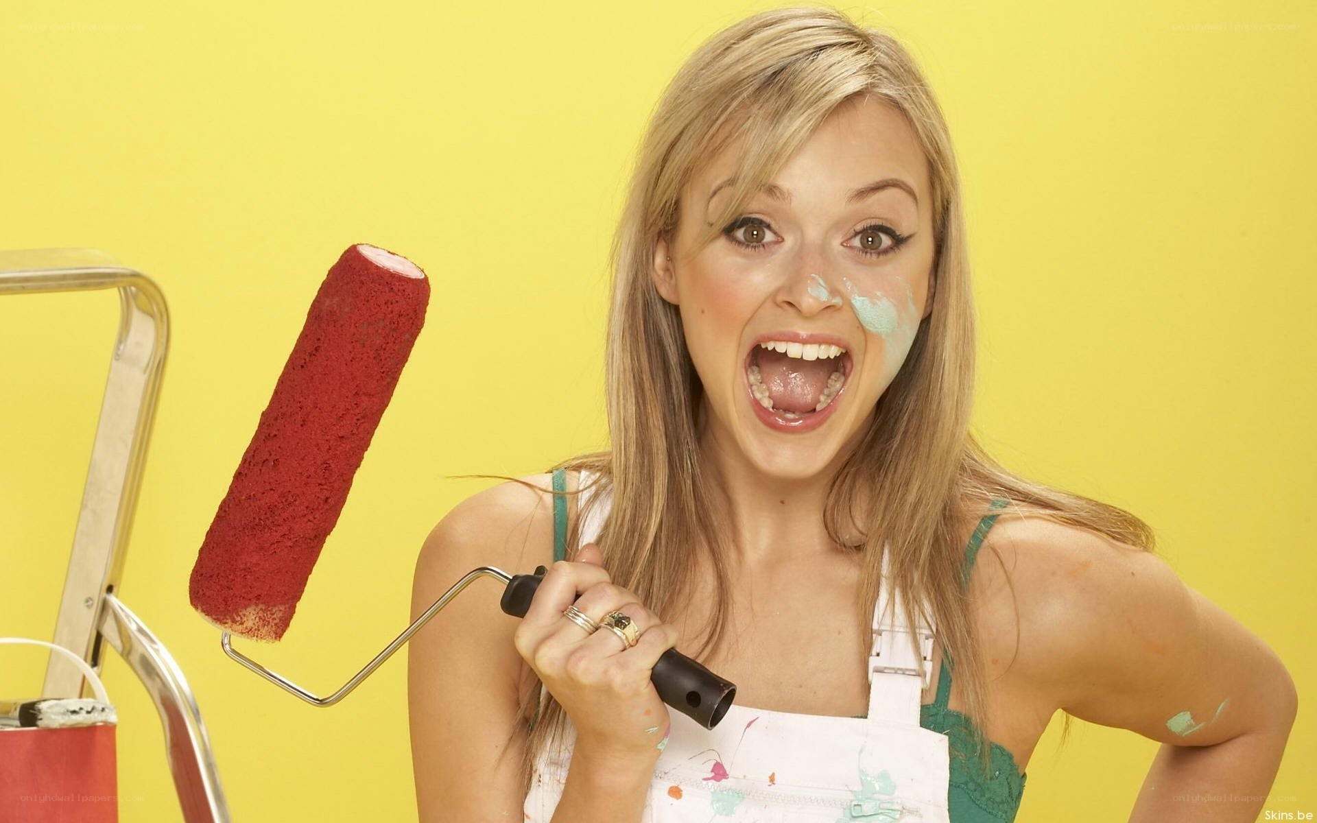 woman with paint roller