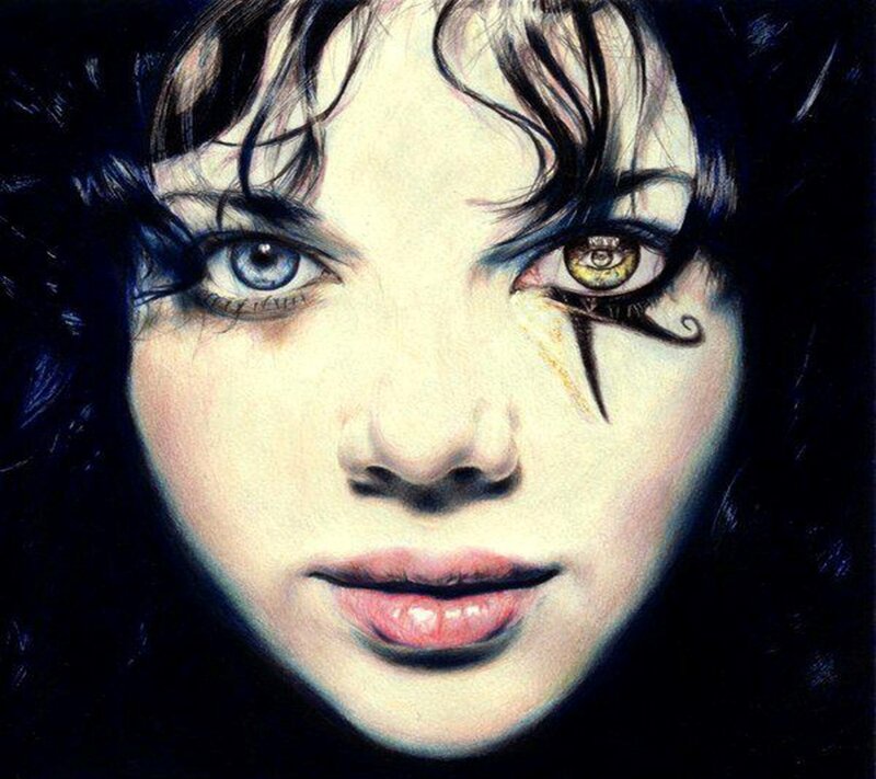 Woman with Painted Eyes