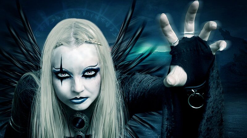 Woman with Pale Makeup — Blue