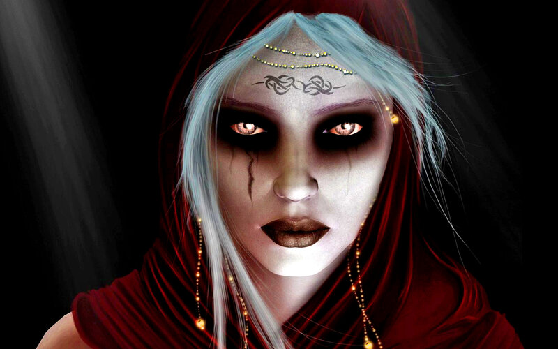 Woman with Pale Skin — Red