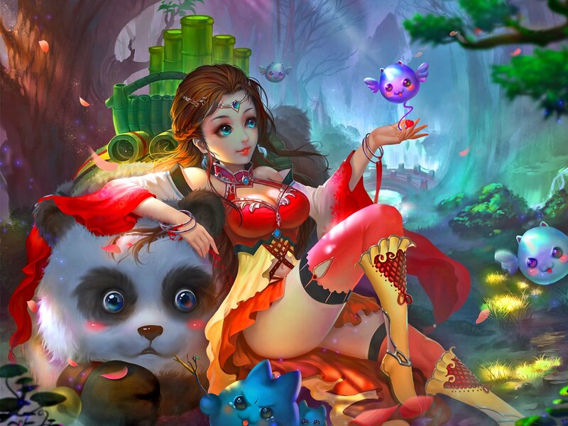 Woman with Panda