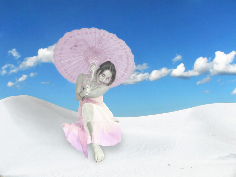 Woman with Parasol — Blue