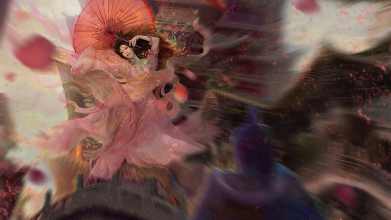 Woman with Parasol — Pink