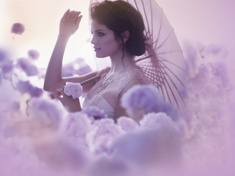 Woman with Parasol — Purple, Dreamy, Photograph