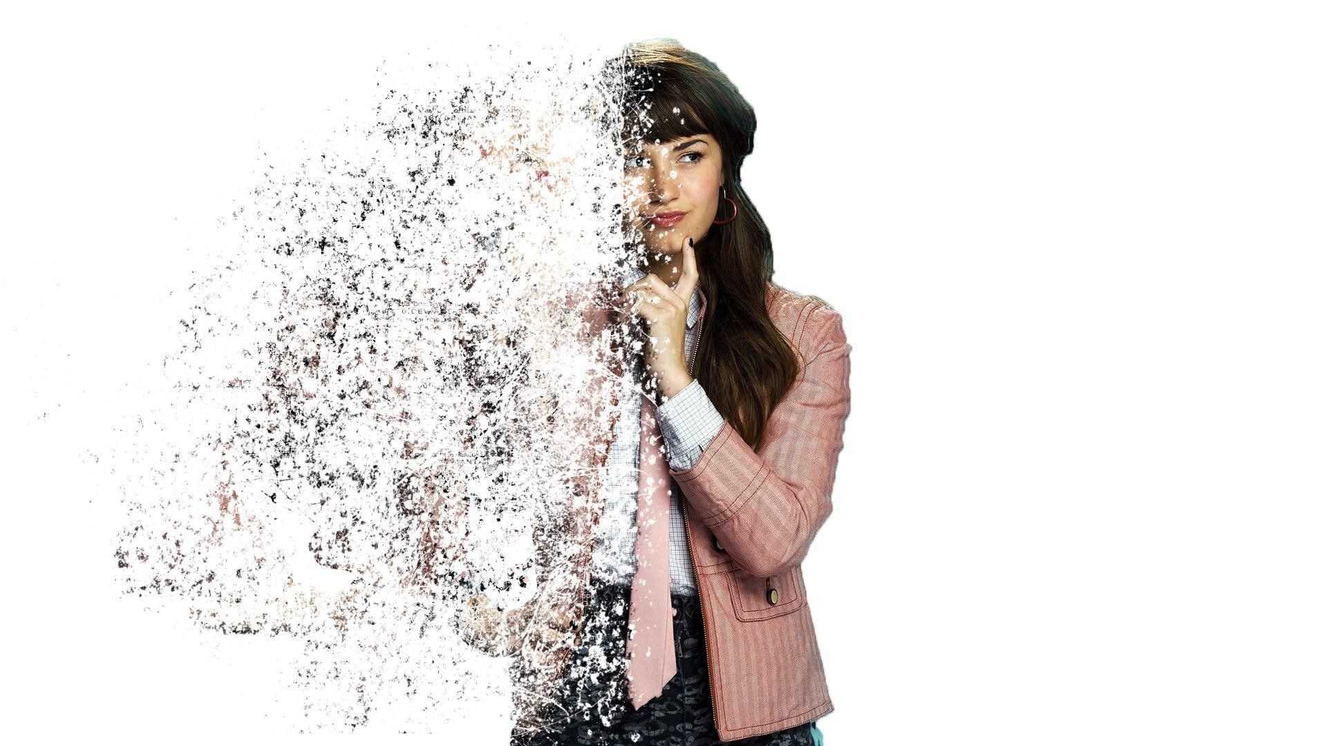 woman with particle effect