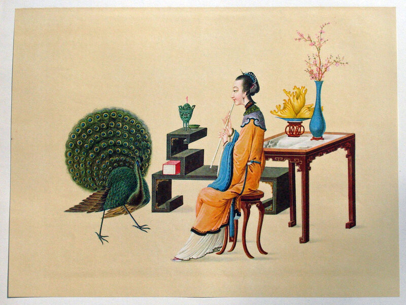 Woman with Peacock — Beige