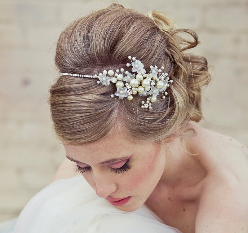 Woman with Pearl Headpiece — White