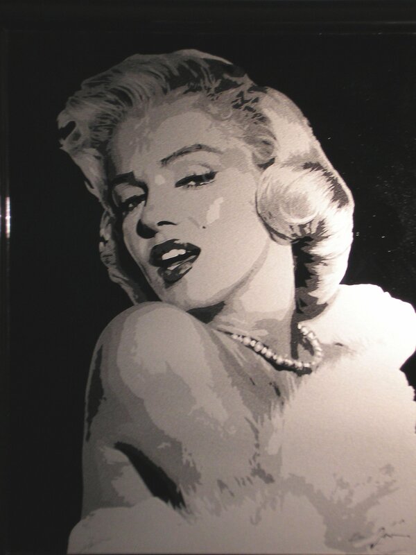 Woman with Pearl Necklace — Black, Dramatic, Illustration