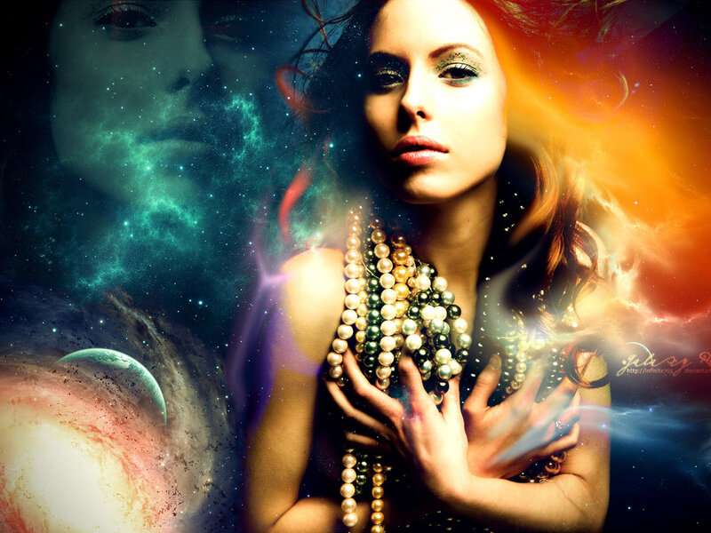 Woman with Pearl Necklace — Orange