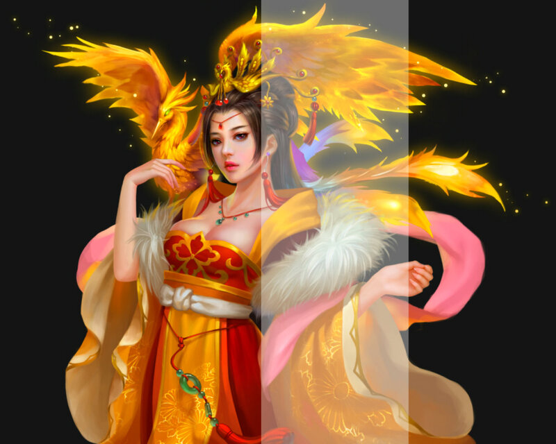 Woman with Phoenix Wings — Gold