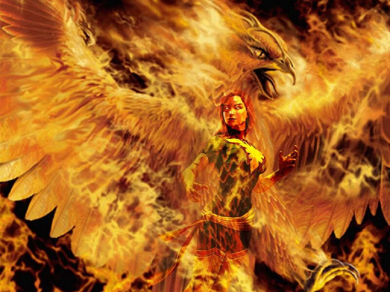 Woman with Phoenix Wings — Orange