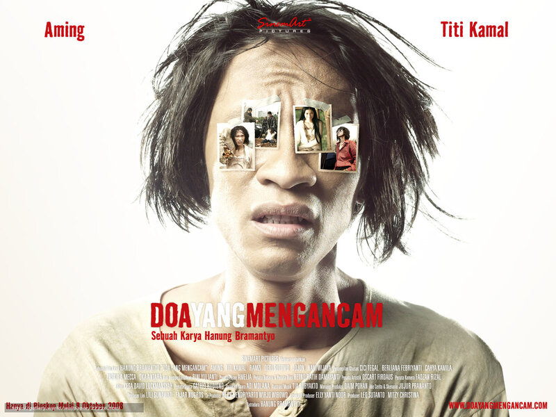 Woman with Photos on Face