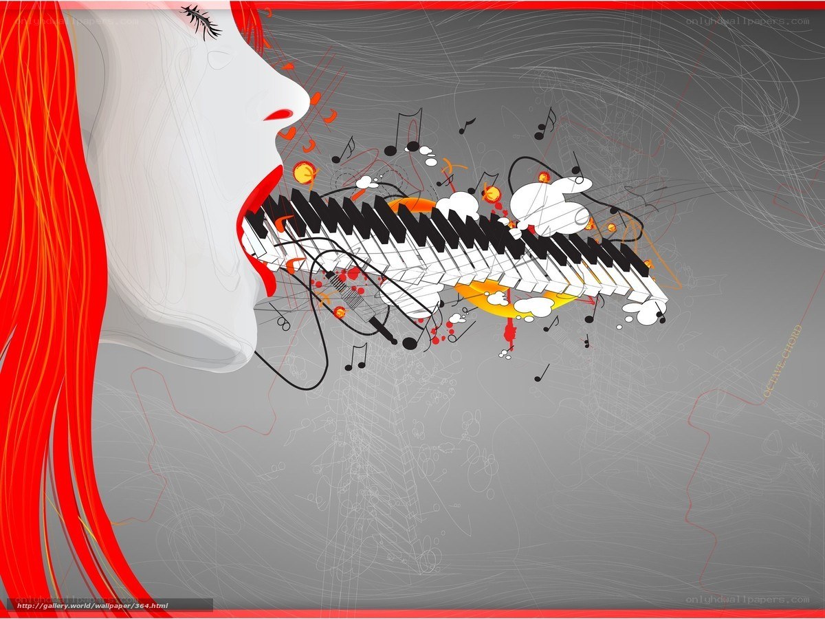 woman with piano keys in mouth