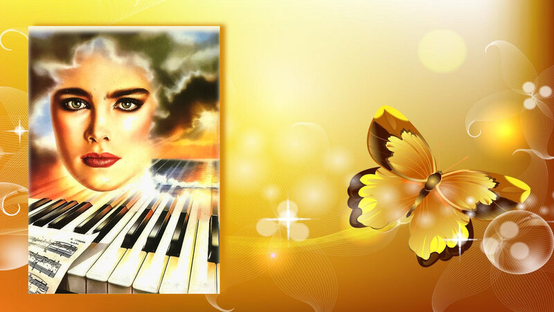 Woman with Piano Keys