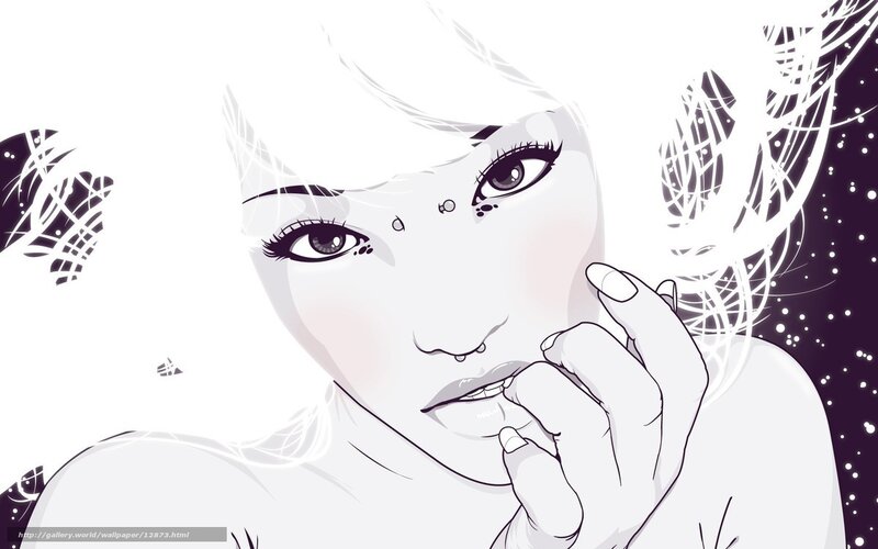 woman with piercings and hand to face