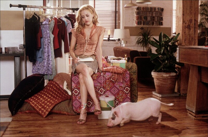 Woman with Pig in Room