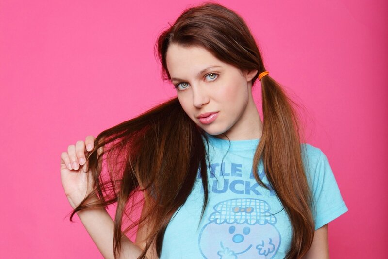 Woman with Pigtails — Pink, Playful