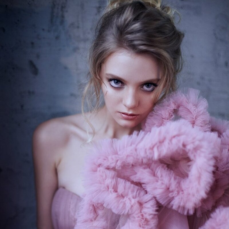 Woman with Pink Boa