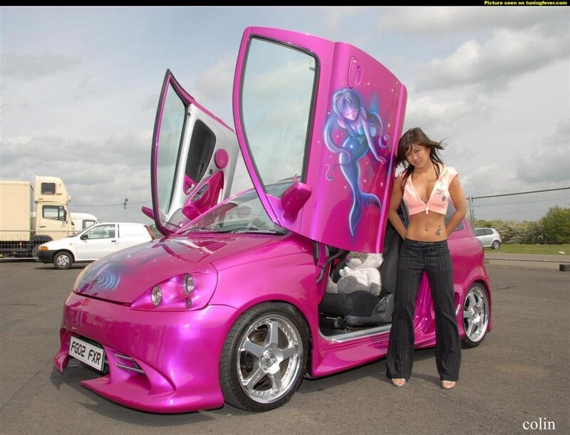 Woman with Pink Car — Casual