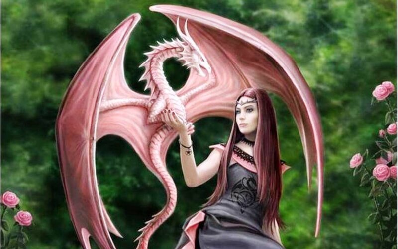 Woman with Pink Dragon — Serene